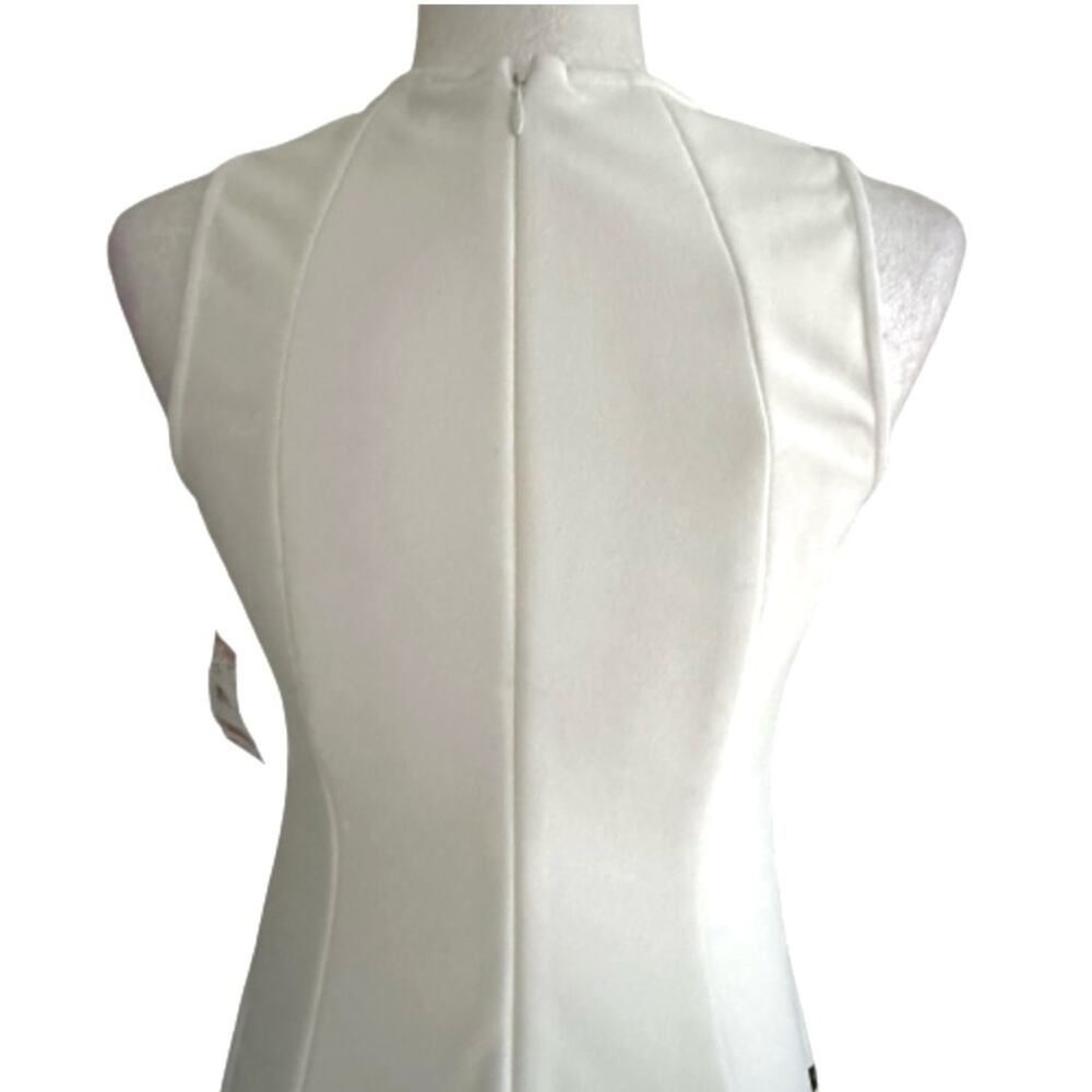 Anne Klein Petite Dress Ivory Black Floral Print Bottom Sleeveless Dress Size 2P - Picture 6 of 12